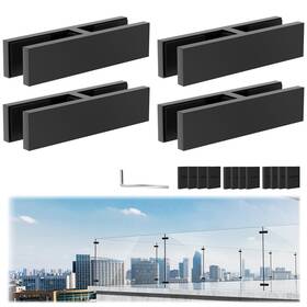 B0cd8c7mzz Gyykzz 4-pack Matte Black 180 Glass-to-glass Railing Clamps 10-13.52mm B0cd8c7mzz Gyykzz 4-pack Matte Black 180 Glass-to-glass Railing Clamps 10-13.52mm