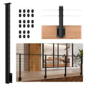 Crpsm-36a Gyykzz Side Mount Cable Railing Post 36 Inch Body 44 Level Drilled Space-saving