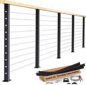 Gyykzz Gk-fixpost-p5 36 Inch One-stop Cable Railing Post Kit 5-pack No Handrail 204ft Cable