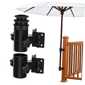 Ha-2d-b Haina Wang Deck Umbrella Mount Stainless Steel Patio Holder Heavy Duty Black