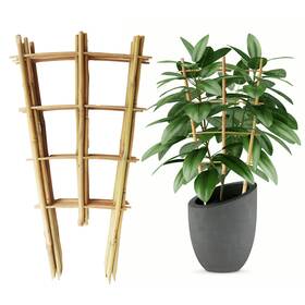Hanaruer 765142107337 6 Pack Bamboo Trellis 16 Inch Fan-shaped Plant Support Garden Ladder With Twist