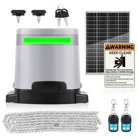 Hanchen Mx-1106 1300lb Solar Automatic Sliding Gate Opener Chain Drive Wifi Battery