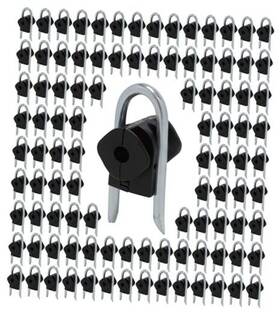 Hanq Hanqiub100 Electric Fence U Shape Staple-on Clamp Insulators Using For 100 Pack Black
