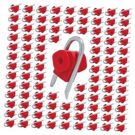 Hanq Hanquxd100r Electric Fence U Shape Staple-on Clamp Insulators Using For 100 Pack Red
