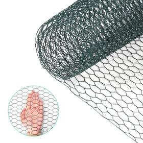 Cw-01 Hanwraps Chicken Wire 15.7 X 90.5 Inches Green Hexagonal Mesh Galvanized Metal Pou