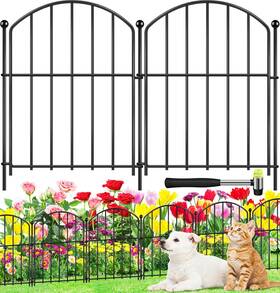 Heyrsun 744759832092 Decorative Garden Fence 17in H X10ft L Arched Rustproof Metal No Dig