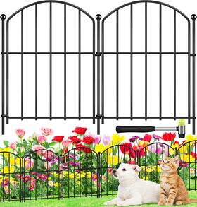 Heyrsun 762849097404 Decorative Garden Fence 17in H X10ft L Arched Rustproof Metal No Dig Fen
