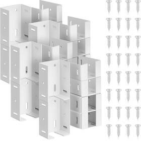 Hicarer B0cf9q3txn 16 Pcs Heavy Duty Aluminum Fence Bracket With Screws For Vinyl Fencing