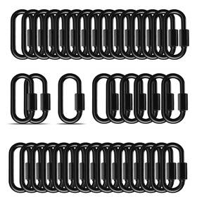 High-pq Hpq-50pm5qlbl 50pcs 2 Inch Heavy Duty Quick Chain Links 3/16 Threaded Black Carabiners For