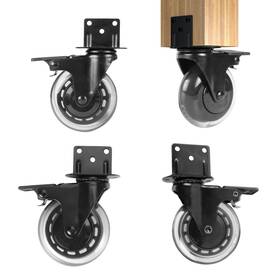 Hirate Casters Cover 4p 3 Inch L-shaped Plate Casters Upgraded Version To Prevent Fluff 4 Pac