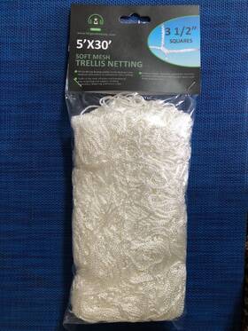 2pks Hk Gardening 762765925386 Garden Trellis Netting 5ft X 30ft Plantsupportwhitenew 3 1/2 Inch Squares