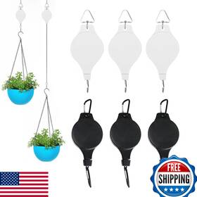 Hogxuae B0f6sdsx8s 6pcs Adjustable Retractable Plant Pulley Hangers - Versatile Hook