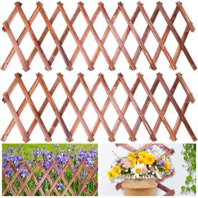 Hm019 Holymaji 2 Pack Expandable Wooden Lattice Fence Garden Trellis For Climbing Outdoor P