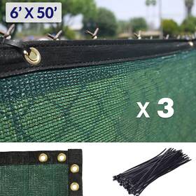 Hom200701 Home Aesthetics X3 6ft X 50ft Fence Wind Privacy Screen Mesh Cover Green Set Of 3 - 150ft Long