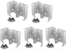 Home & Comforts 300265450061 Aluminum Fence Rail Bracket 10 P Heavy Duty Metal Outdoor Garden Vinyl Fe