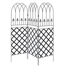 Homepacific 601818757430 6-ft High 3-panel Black Metal Lattice Screen Garden Trellis