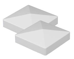 Homestead Fence Co 609792005837 2-pack Premium White Pvc Vinyl 5 Inch X External Pyramid Post Cap