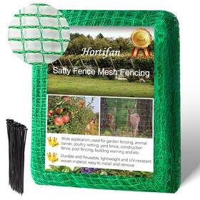 Hortifan Hfjbf02-1 Garden Fence Temporary 4ftx65ft With 50 Zip Ties Plastic Fencing Safety Snow