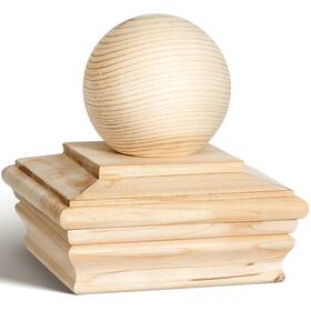 Hosuly Tao-hosuly-1576 1pcs 4 X Post Cap Actual 3 5/8 Fence Wood Cedar Ball Top Rot Res