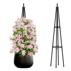 Obelisk-b-120 Hsundries 4ft Obelisk Trellis For Climbing Plants Outdoor 16mm Rust-proof Extra Thicke