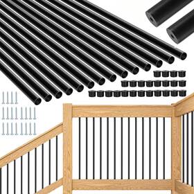 Htwave B0cksbmxbc 101-pack 26 Inch Hollow Round Aluminum Deck Balusters With Screws And Connectors