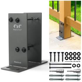 Hulave 701871979500 4 Pack Stainless Steel X Actual 3.5 Inch Post Base Suitable