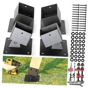 Hulave Hu004bk4p 201 Stainless Steel Swing Set 4pc Anchor Leveling Kit Black