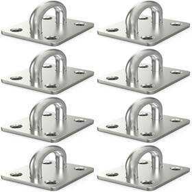 Hs-1910151547 Hulless 8 Pcs 1.4 X 1.2 Inch 304 Stainless Steel Ceiling Hooks Pad Eyes Plate Marine