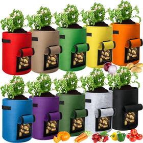 Dun-hushee-27 Hushee 10 Pack Gallon Potato Grow Bags Garden Planting Bag With