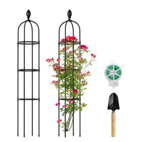 H-gardentrellis5ft-2 Huvai 2 Pack Garden Trellis Climbing Plants Outdoor 5ft Tall Obelisk Rustproof Tower