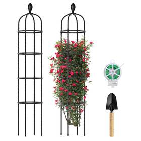 Huvai H-gardentrellis6ft-2 2 Pack 6ft Tall Garden Obelisk Trellis For Climbing Plants Outdoor Rus