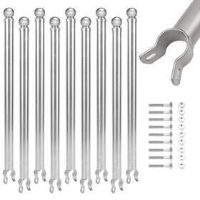 Icitywall Icw-post-35mm-9 9 Pack Chain Link Fence Extension 25 Inch Height Galvanized Pos