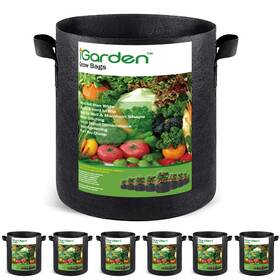 Igarden Iggbbfb7-us Grow Bags Tall 7 Gallon Pots 6 Pack With Black