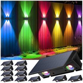 Swl02 Iirara Fence Lights Solar Powered 12-pack Up/down Flexible Butto