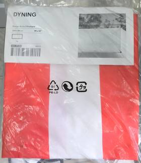 Ikea 302.375.86 Dyning Balcony Screen 98 X 32 In White/red Polyester 1-pack