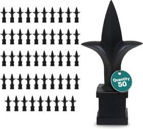 Inc. F-tri-34-50ct Premium Usa Made - Fence Finials Trident Spear High-impact Polypropylene Black F