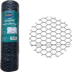 Pnblk11245020 Inc Pvc Hexagonal Poultry Netting Chicken Wire 24 Inch X50ft X 1 Mesh 20ga Black