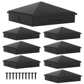 Indeckmo Ypc02 4x4 Post Caps Aluminum Pyramid Fits 3.5 X Wood Posts Black Matte