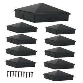 Indeckmo Ypc03 4x4 Post Caps Aluminum Pyramid Fits 3.5 Inch X 3.5x3.5 Black 10-pack