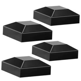 Indeckmo Ypc04 Post Caps Aluminum Pyramid Fits 2 Inch X Metal Posts 2x2 Black 04-pack