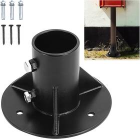 Insaga Inff-003-2 3 Inch Base Flange Chain Link Fence Pole Floor Heavy Solid Post Co