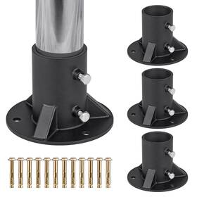 Insaga Inff-004-2-4p Chain Link Fence Post Floor Flange 2 1/2 Inch 4pcs 1/2ftft Posts 2-3/8ftft Od