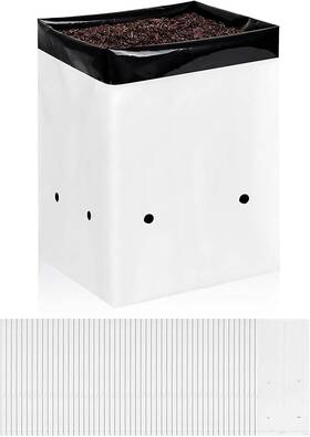 Ipower 840166240977 2 Gallon 50-pack Black And White Grow Bags Panda 50 Pack