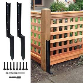 Iteve.gd Hjc-0073 Fence Post Anchor Kit Heavy Duty Steel Repair Stakes Fix Fence