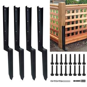 Iteve.gd Hjc-0074 Heavy Duty Steel Fence Post Repair Kit Stakes Fix Anchor Ground Spike For Rep