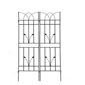 Itopfox 763333314908 71 X 17.7 Black Metal Garden Trellis For Climbing Flower Support In 2-pack