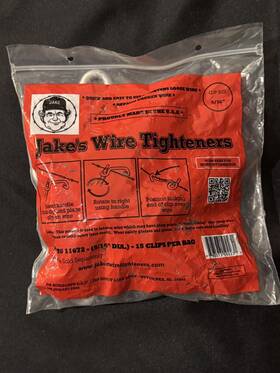 11672 Jakes 793573592231 Wire Tighteners 5/16 Inch Diameter - 15 Clips. #11672