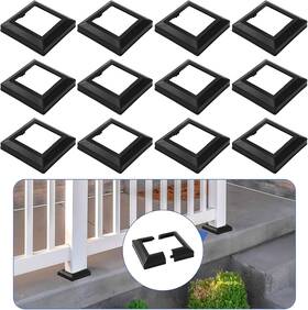 Jarthenaamcs J5125 12pcs Pvc Post Skirt 3.5 X Inch Black Base Cover Split Style