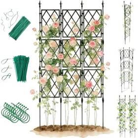 Jesosia Jstr016 Garden Trellis For Climbing Plants Outdoor - 65 Inch Pe-coated Metal Pipes And Black