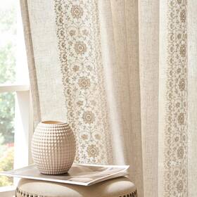 Jinchan Dymrp-wsemb-5484d04 Boho Curtains For Bedroom Ivory Vintage Floral Farmhouse 84